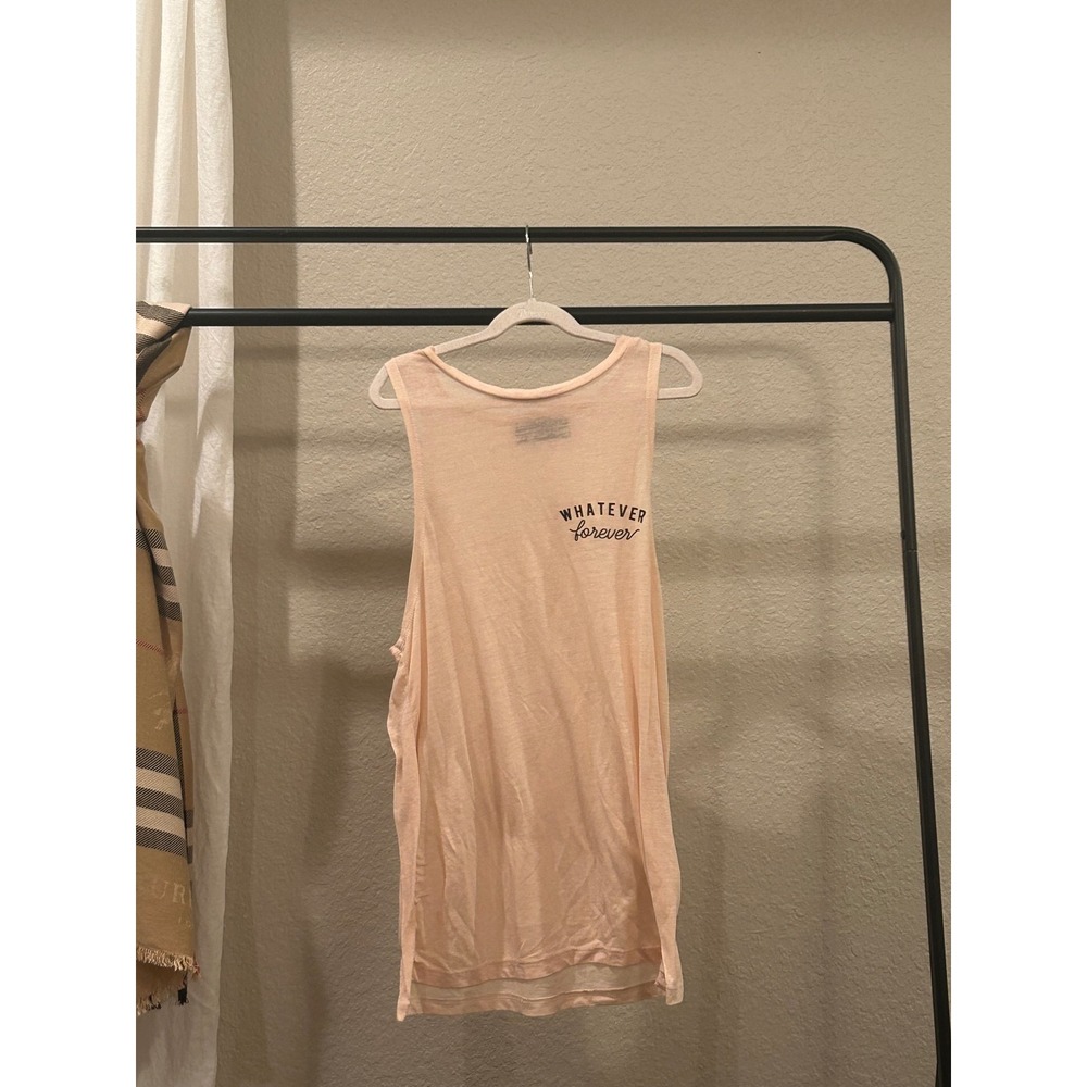 Signorelli Whatever Forever Graphic Muscle Tank Top Peach Pink Small